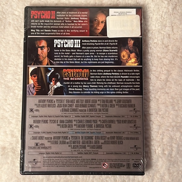 🦋$8 ADD ON• M1:42 Triple Feature! Psycho 2, Psycho 3 & Psycho 4 SEALED NEW DVD - Picture 2 of 4